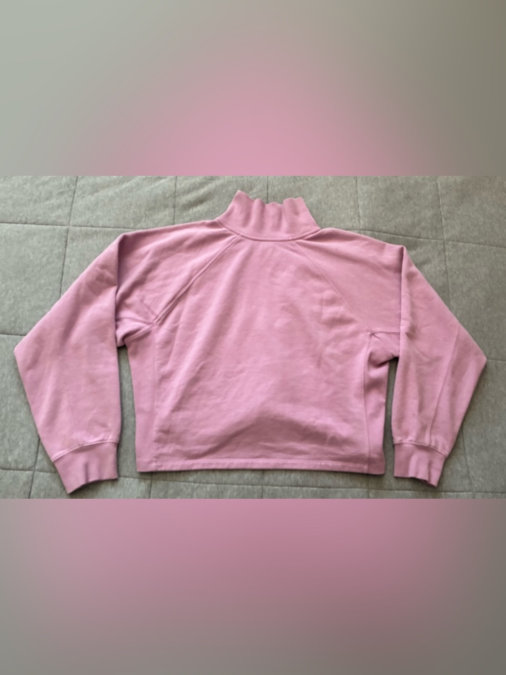 Express Purple Cropped Quarter Zip Pullover Sweatshirt - Picture 3 of 4
